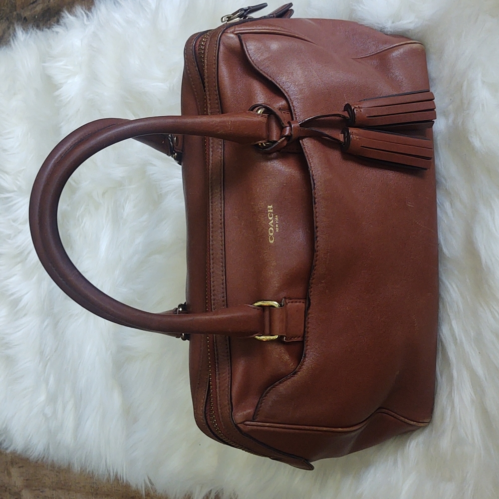 Coach Legacy Haley Leather Top Handle Satchel # 23574 in British Tan